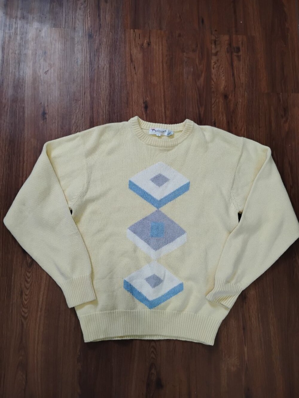 Vintage Parker Vienna MCM Op Art Diamonds Crewneck Sweater